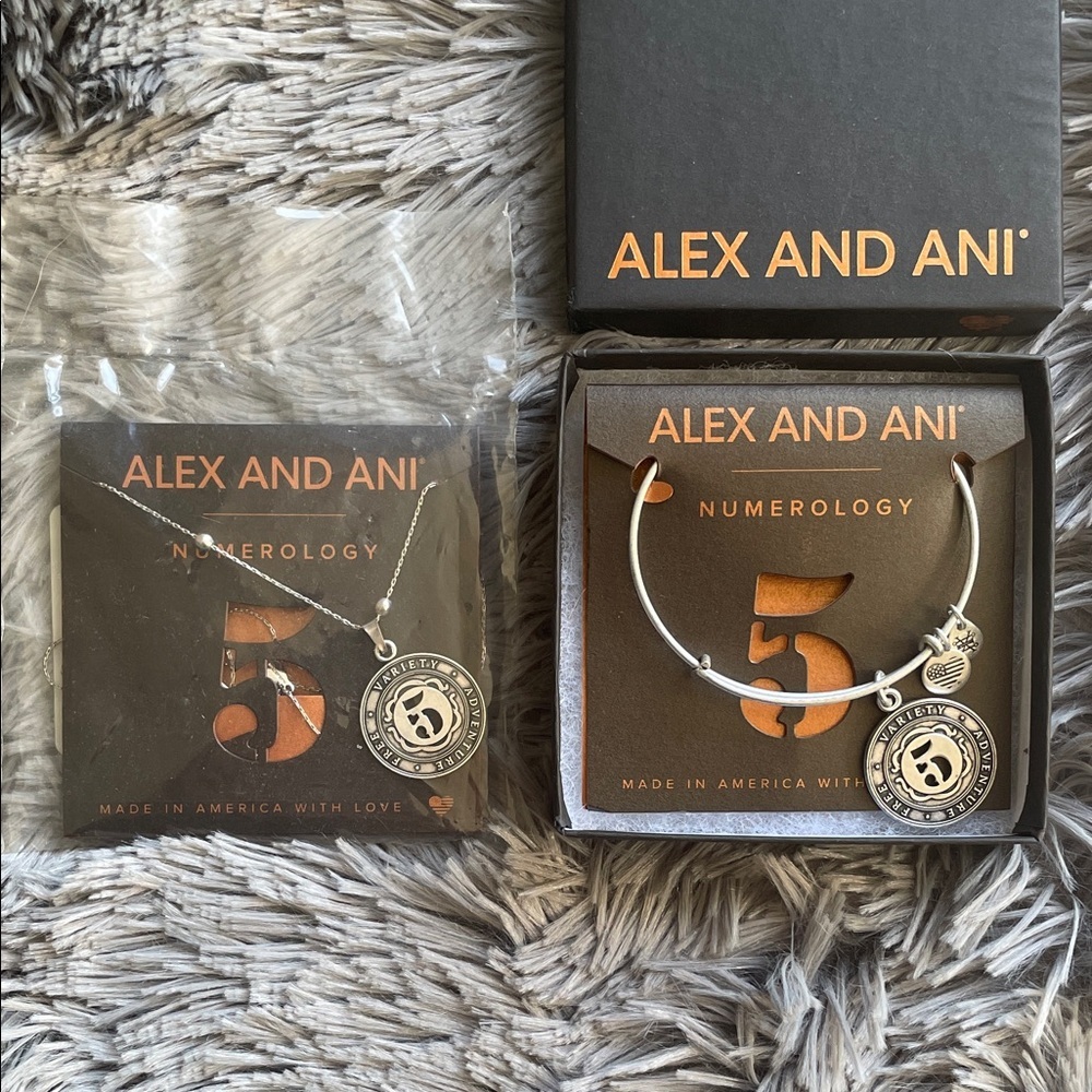 Alex and Ani Numerology ‘5’ Bracelet & Necklace Set - Picture 2 of 10
